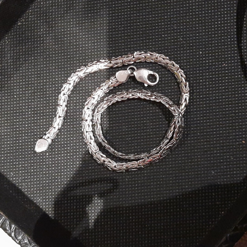 NWT MASSIVE AUTHENTIC GENUINE SOLID STERLING SILVER 1/4" WIDE! BISMARK NECKLACE